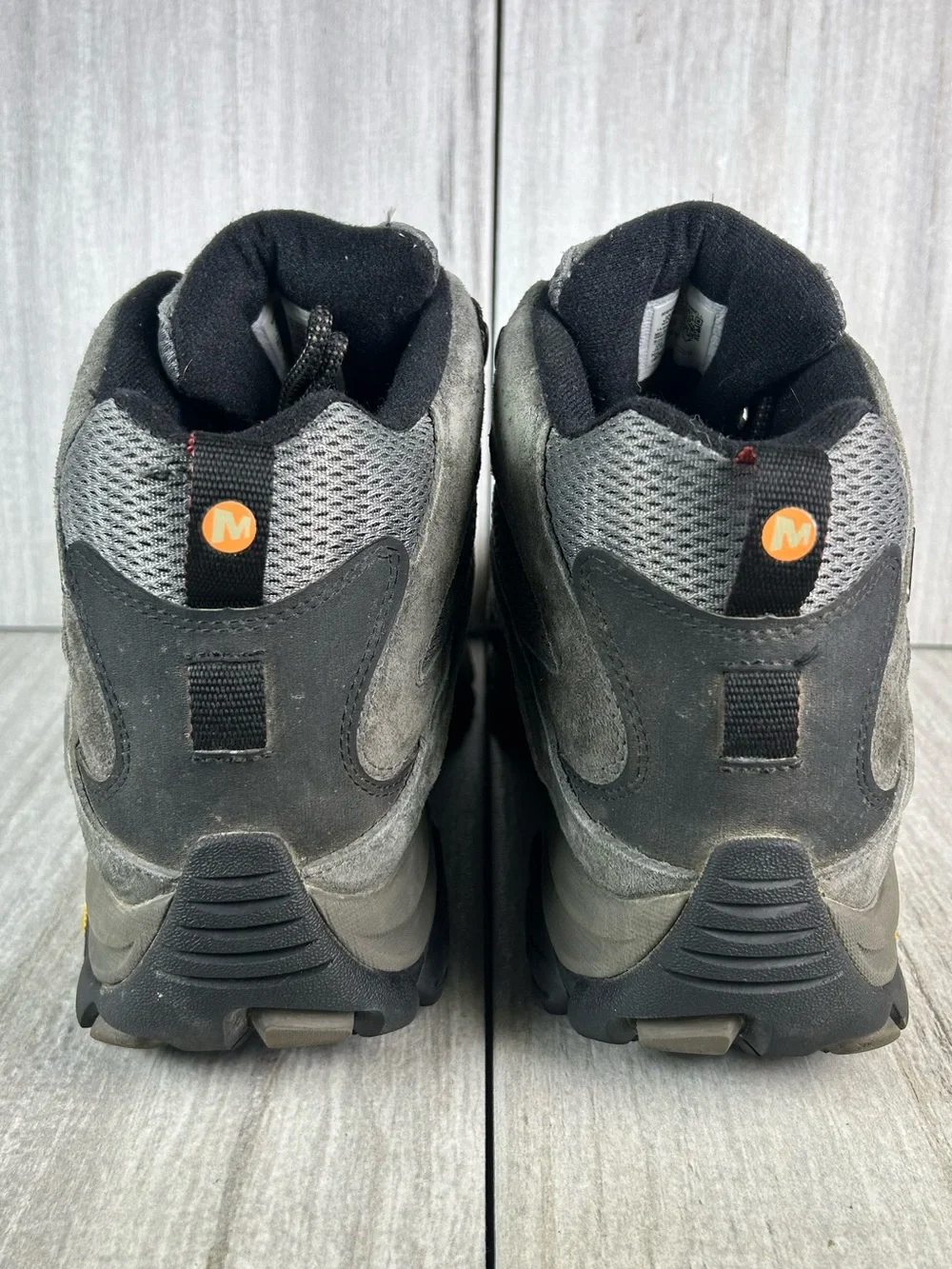 Merrell Moab 3 Beluga Gray Black Trail Hiking Sneaker Boot Men's Size 12 W Wide